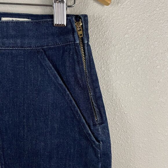 J Crew Womens 27 Lace Up Back Blue Denim Pencil Skirt - Picture 2 of 5